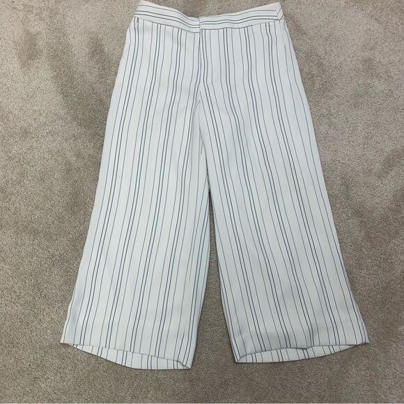BANANA Republic tailored performance white black pinstriped culottes pants Sz 8 - Picture 8 of 8